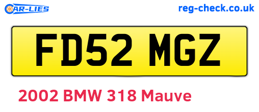 FD52MGZ are the vehicle registration plates.
