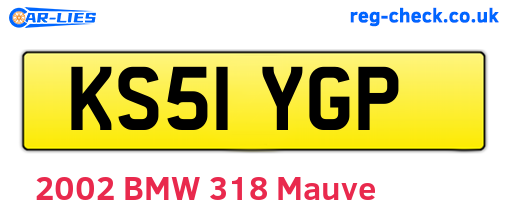 KS51YGP are the vehicle registration plates.