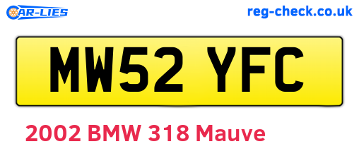 MW52YFC are the vehicle registration plates.