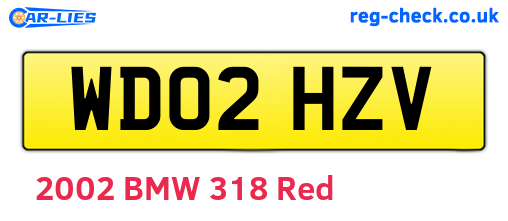 WD02HZV are the vehicle registration plates.