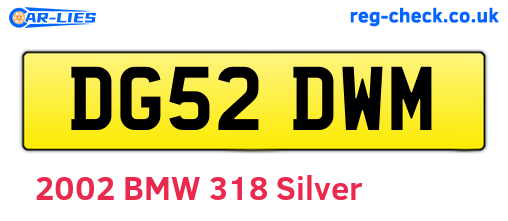 DG52DWM are the vehicle registration plates.
