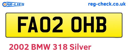 FA02OHB are the vehicle registration plates.