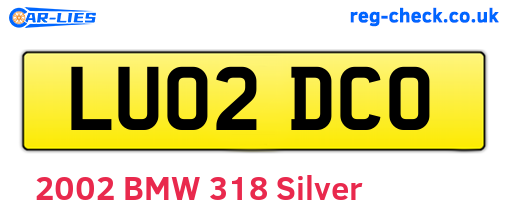 LU02DCO are the vehicle registration plates.