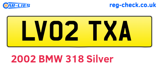 LV02TXA are the vehicle registration plates.