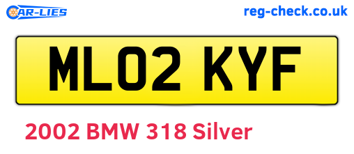 ML02KYF are the vehicle registration plates.