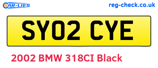 SY02CYE are the vehicle registration plates.