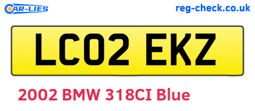 LC02EKZ are the vehicle registration plates.