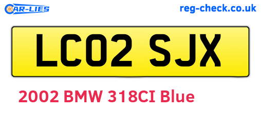 LC02SJX are the vehicle registration plates.