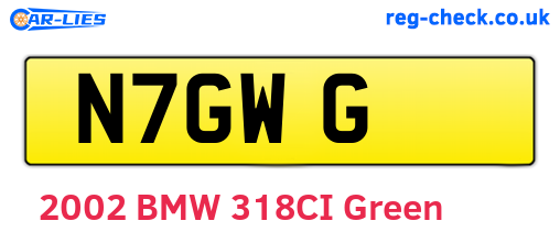 N7GWG are the vehicle registration plates.