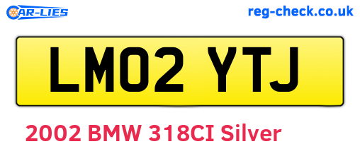 LM02YTJ are the vehicle registration plates.