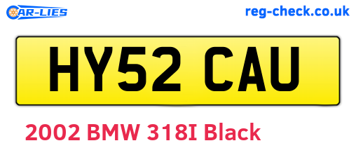 HY52CAU are the vehicle registration plates.