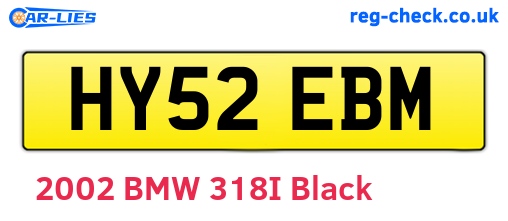 HY52EBM are the vehicle registration plates.