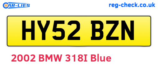 HY52BZN are the vehicle registration plates.
