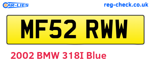 MF52RWW are the vehicle registration plates.
