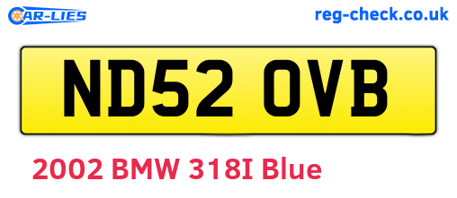 ND52OVB are the vehicle registration plates.