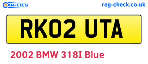 RK02UTA are the vehicle registration plates.