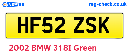HF52ZSK are the vehicle registration plates.