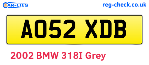 AO52XDB are the vehicle registration plates.