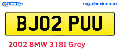 BJ02PUU are the vehicle registration plates.