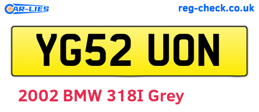 YG52UON are the vehicle registration plates.