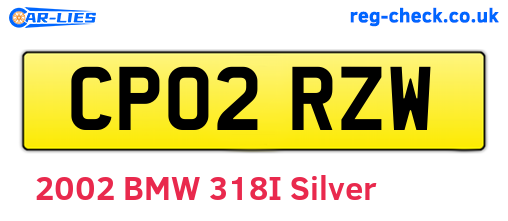 CP02RZW are the vehicle registration plates.