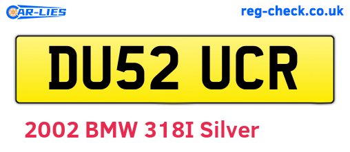 DU52UCR are the vehicle registration plates.