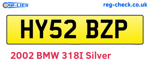 HY52BZP are the vehicle registration plates.