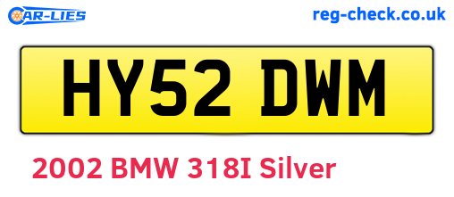 HY52DWM are the vehicle registration plates.