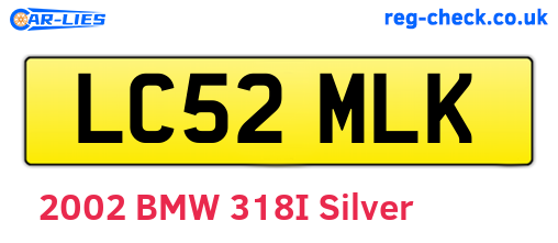 LC52MLK are the vehicle registration plates.