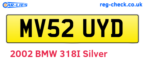 MV52UYD are the vehicle registration plates.