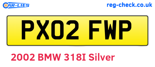 PX02FWP are the vehicle registration plates.