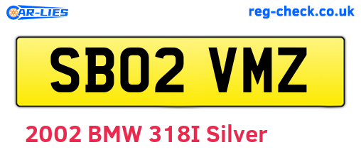 SB02VMZ are the vehicle registration plates.