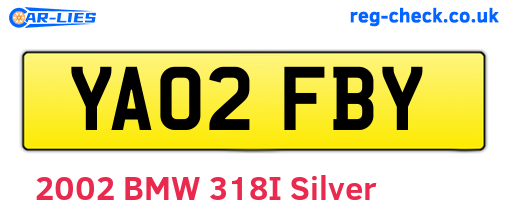 YA02FBY are the vehicle registration plates.