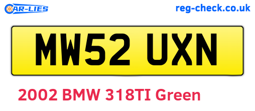 MW52UXN are the vehicle registration plates.