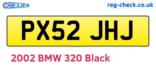 PX52JHJ are the vehicle registration plates.