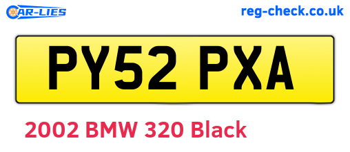 PY52PXA are the vehicle registration plates.