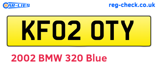 KF02OTY are the vehicle registration plates.