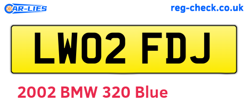 LW02FDJ are the vehicle registration plates.