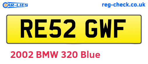 RE52GWF are the vehicle registration plates.