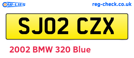 SJ02CZX are the vehicle registration plates.