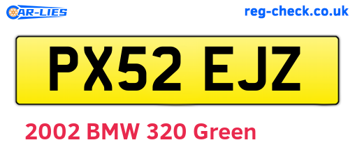 PX52EJZ are the vehicle registration plates.