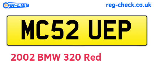 MC52UEP are the vehicle registration plates.