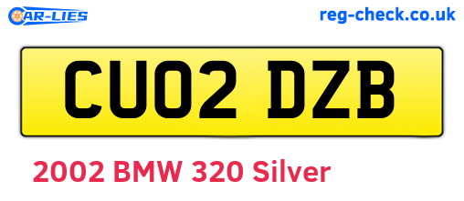 CU02DZB are the vehicle registration plates.