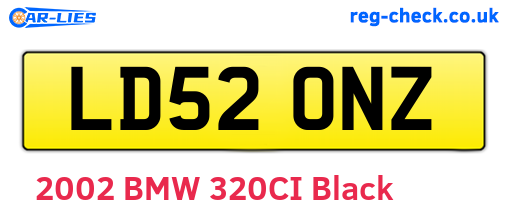 LD52ONZ are the vehicle registration plates.