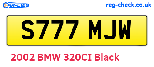 S777MJW are the vehicle registration plates.