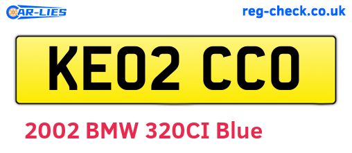 KE02CCO are the vehicle registration plates.