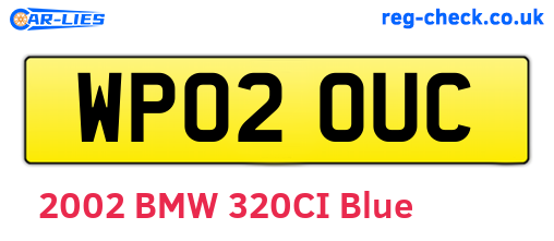 WP02OUC are the vehicle registration plates.