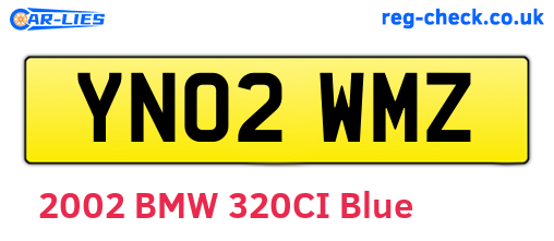 YN02WMZ are the vehicle registration plates.