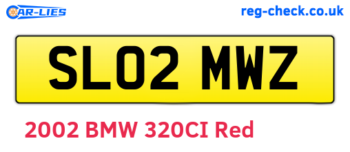 SL02MWZ are the vehicle registration plates.