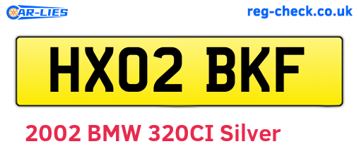 HX02BKF are the vehicle registration plates.